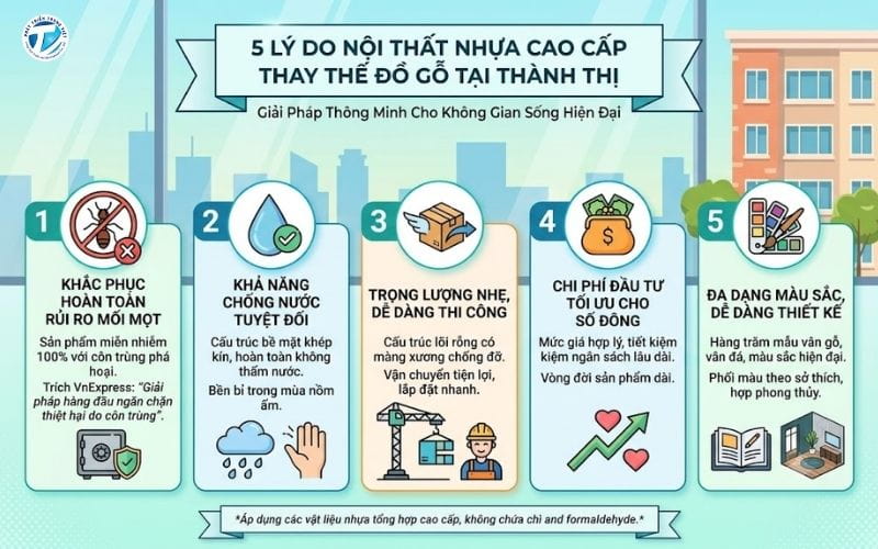 5 Lý do nội thất nhựa cao cấp thay thế đồ gỗ tại thành thị